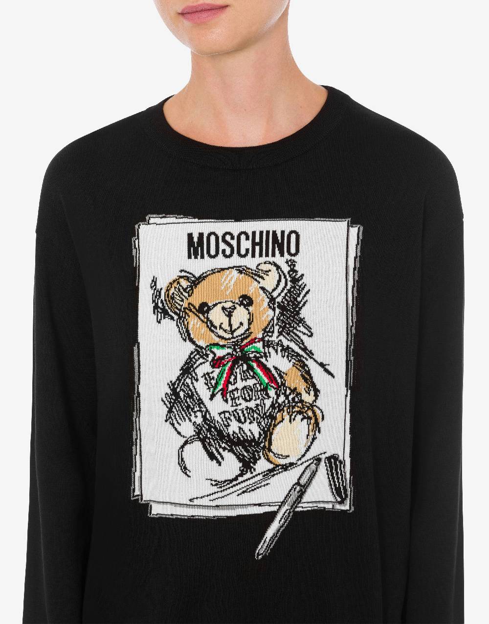 Love Moschino Pullover in cotone Drawn Teddy Bear Presa