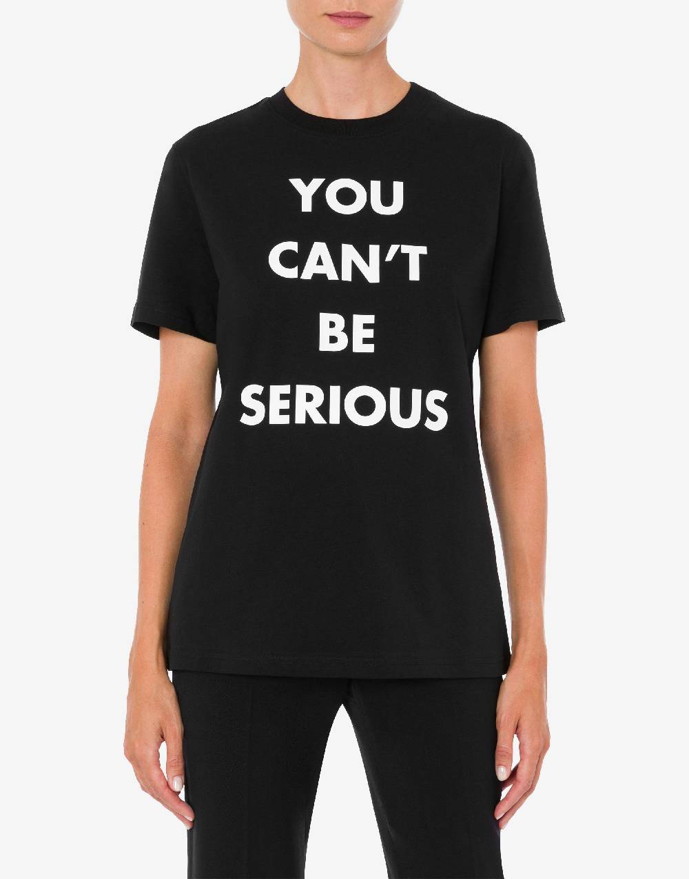 Love Moschino T-shirt in jersey organico You Can't Be Serious Offerta