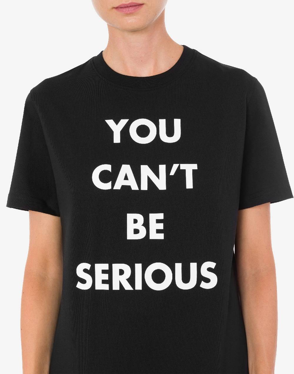 Love Moschino T-shirt in jersey organico You Can't Be Serious Offerta