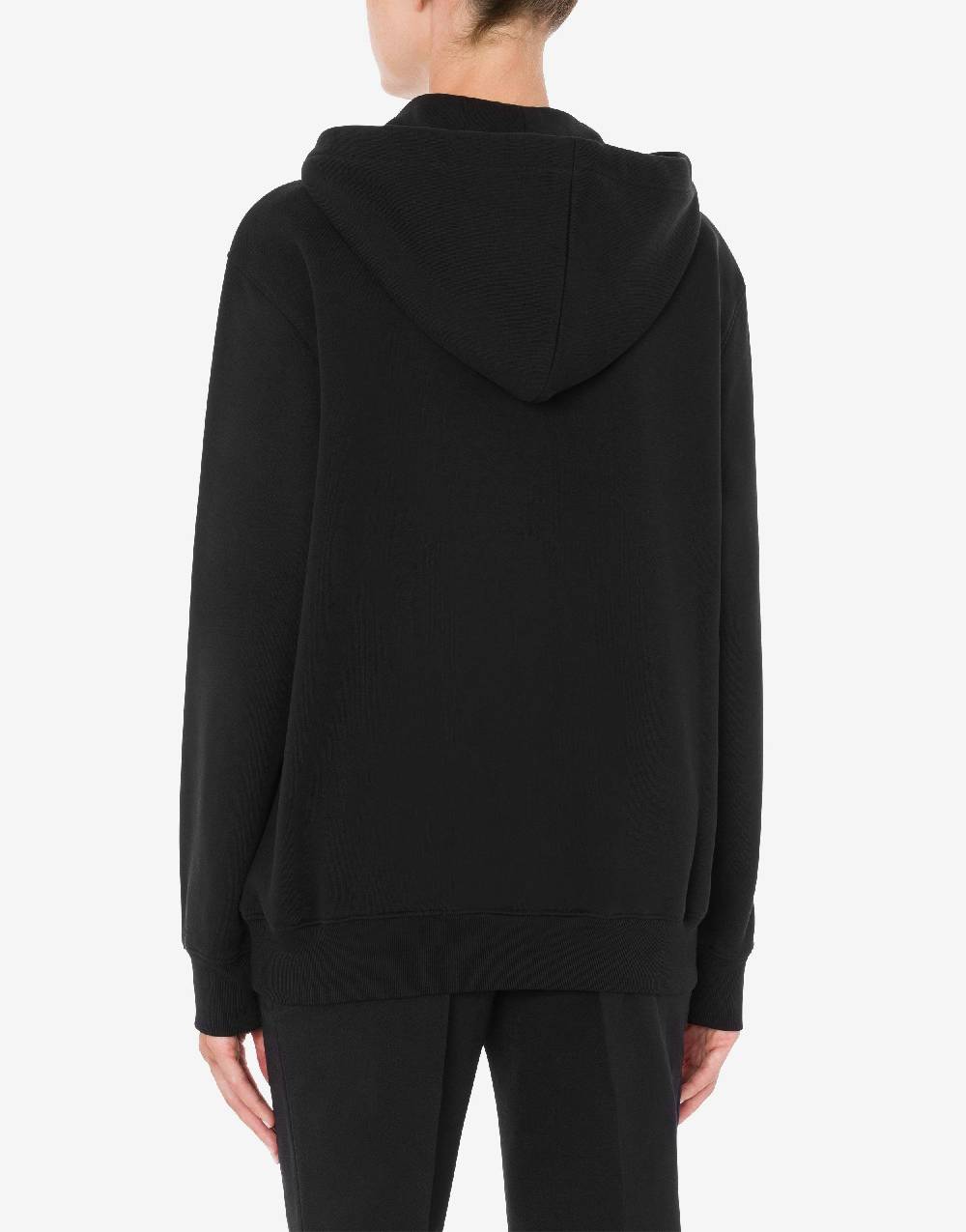 Love Moschino Felpa con cappuccio e zip Drawn Teddy Bear Economico