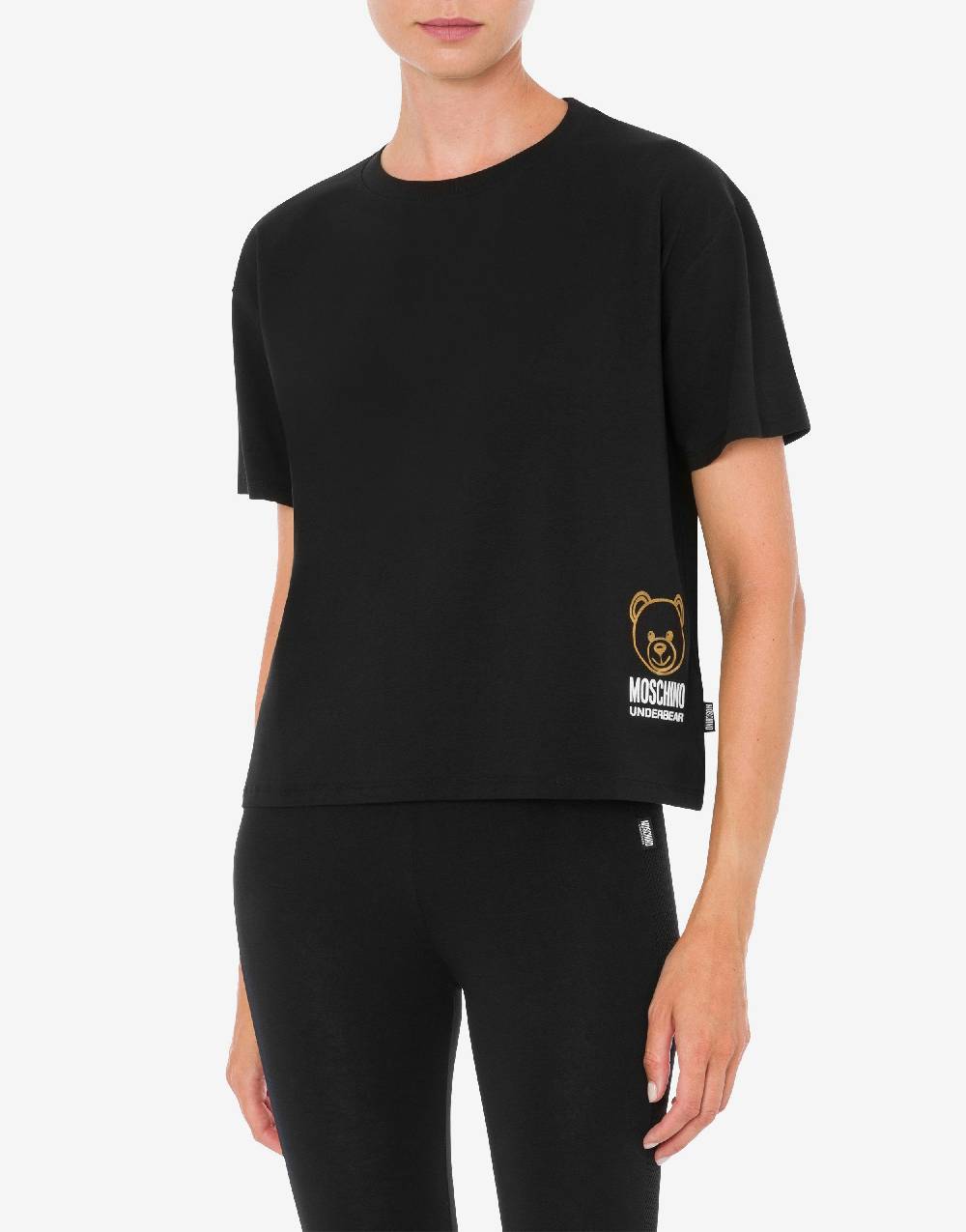 Love Moschino T-shirt in jersey stretch Flock Teddy Bear Online