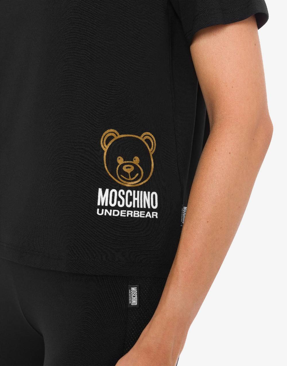 Love Moschino T-shirt in jersey stretch Flock Teddy Bear Online