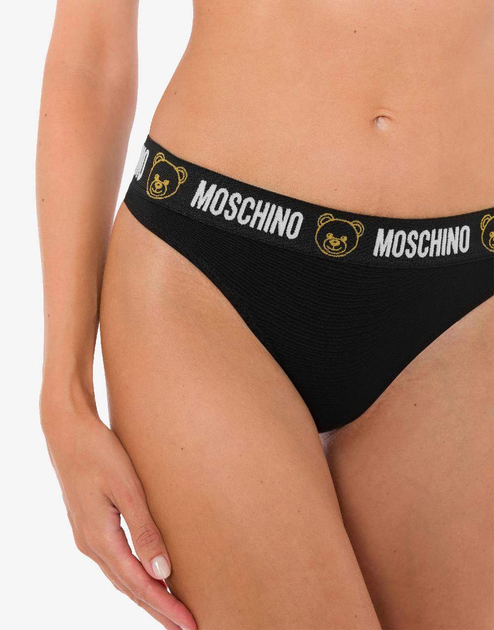 Love Moschino Perizoma in jersey stretch Teddy Elastic Band Vendita Calda