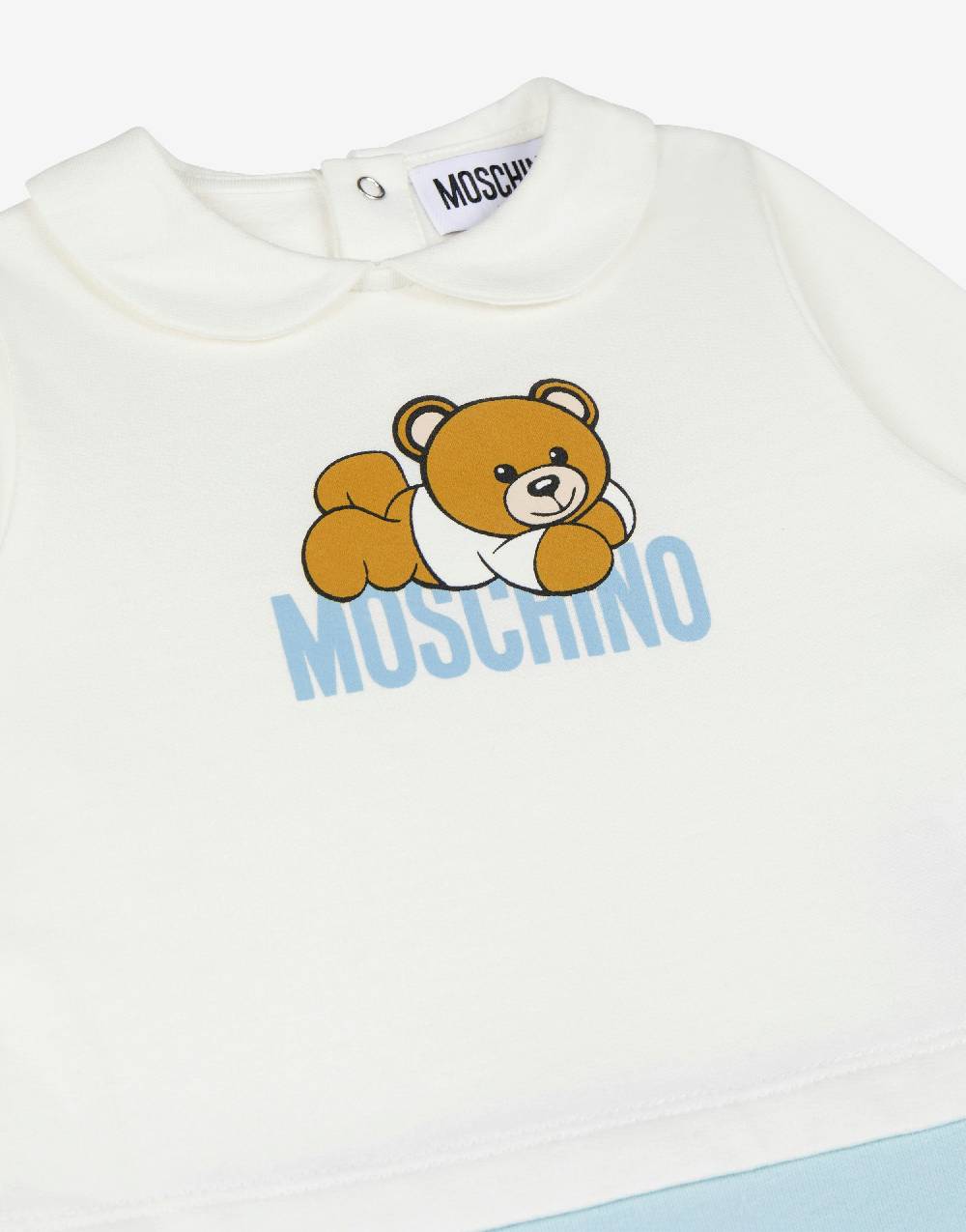 Love Moschino Tutina in cotone organico Teddy Logo Sostegno trimestrale