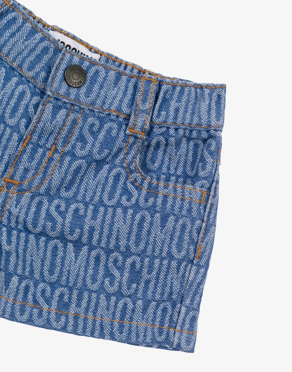 Love Moschino Short in denim Allover Logo Qualità