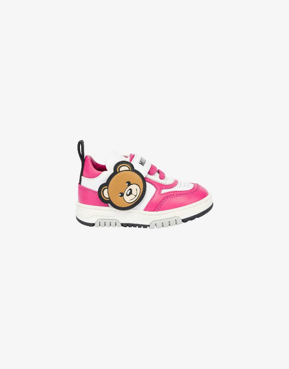Love Moschino Sneakers in vitello Teddy Patch Prezzo Ridotto