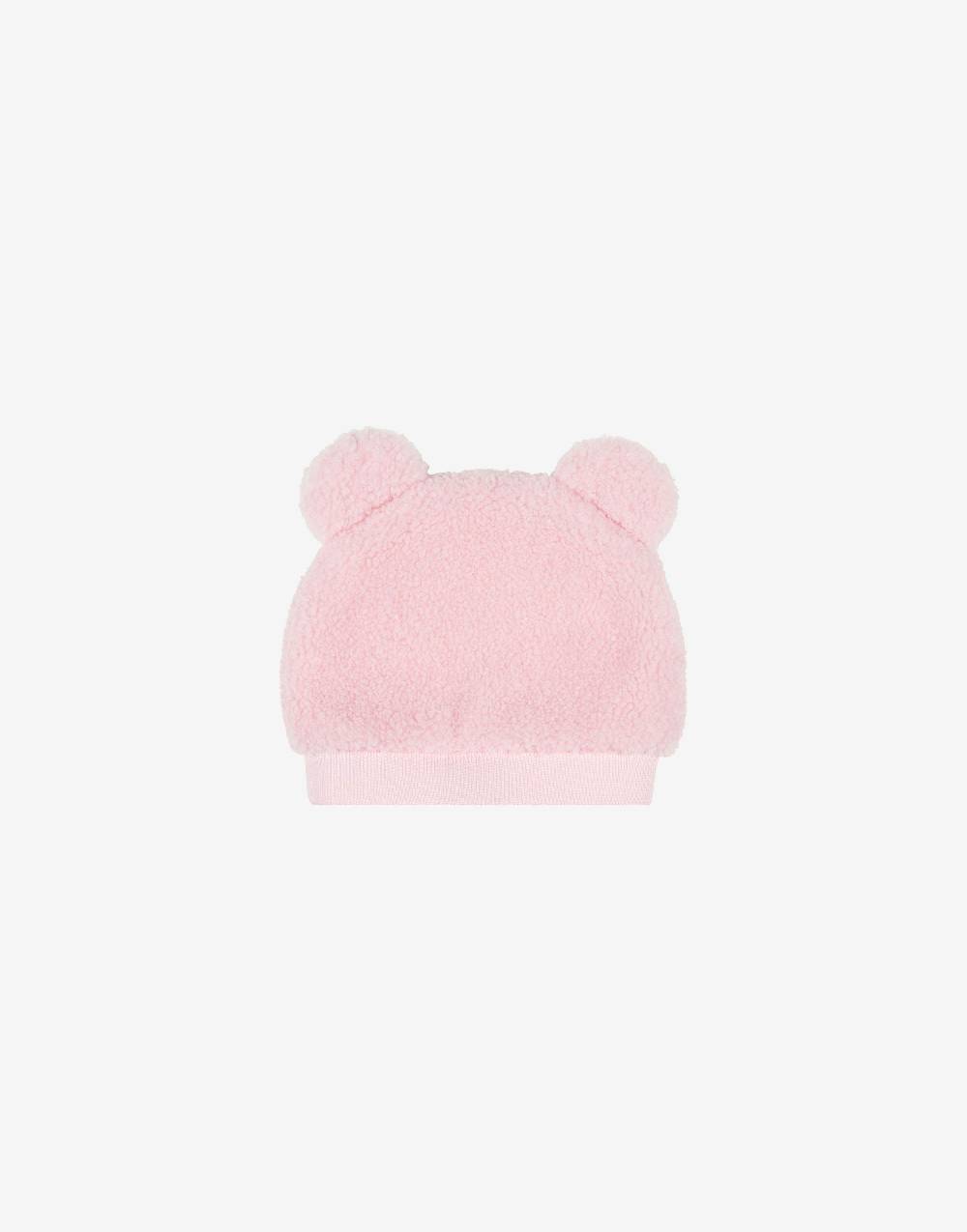 Love Moschino Cappello in tessuto soft Teddy Patch Vendita Economica