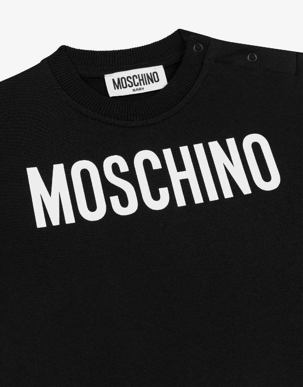 Love Moschino Felpa in cotone Logo Print Saldi Di Fabbrica