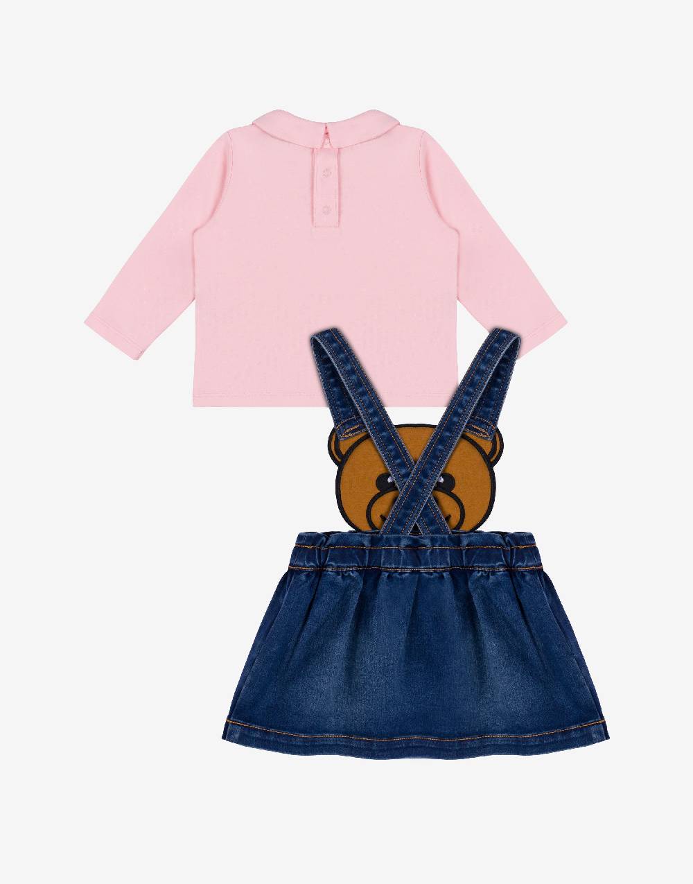 Love Moschino Completo blusa e gonna salopette Moschino Teddy Bear Italy