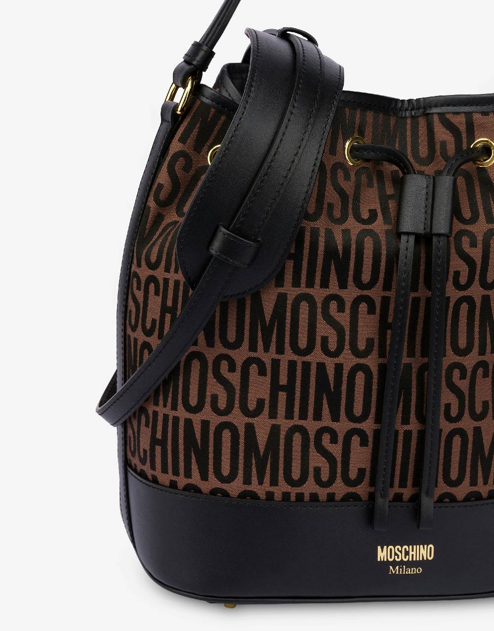 Love Moschino Borsa a secchiello in nylon Allover Logo Negozi Online