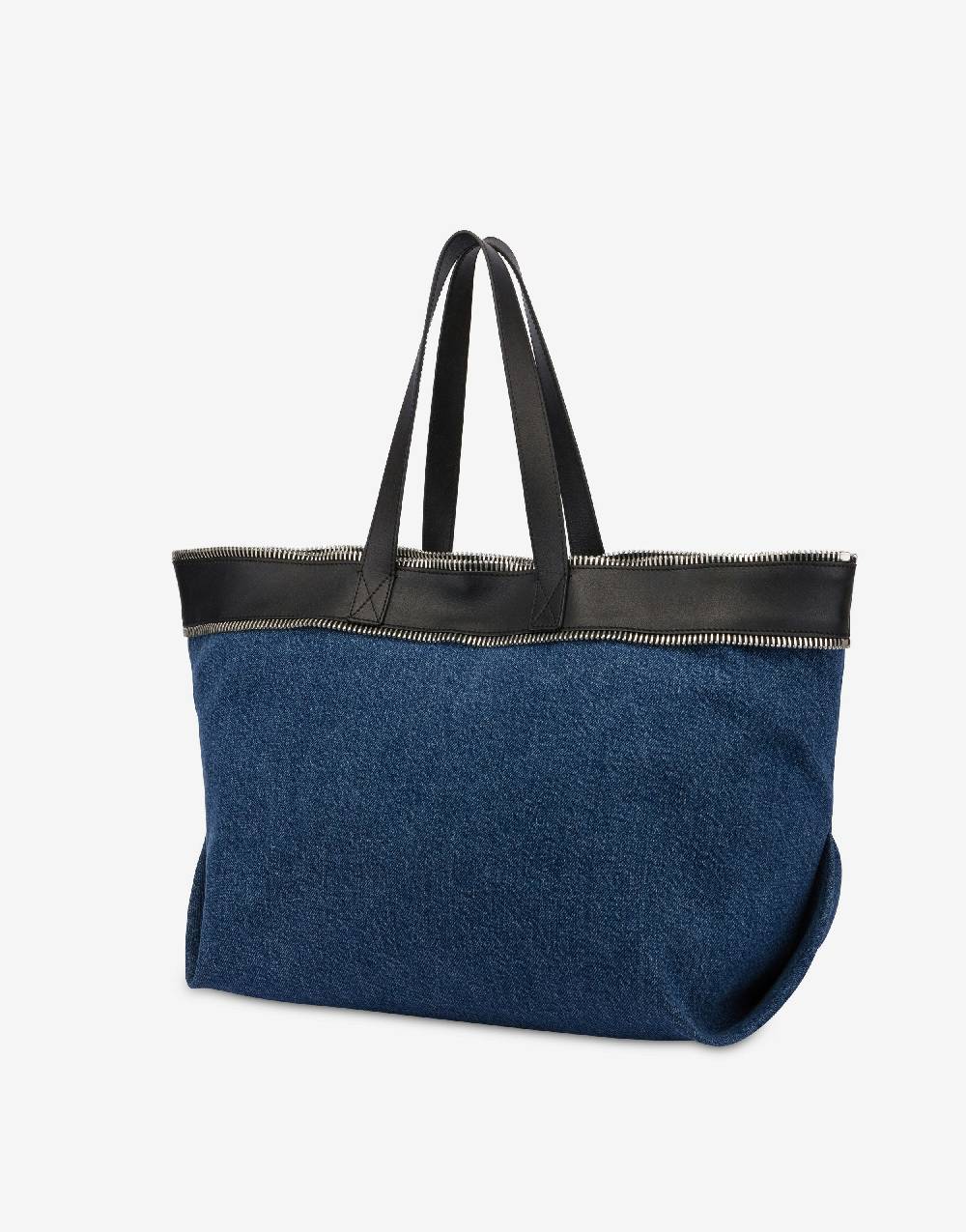 Love Moschino Shopper in denim Moschino Rider In Vendita
