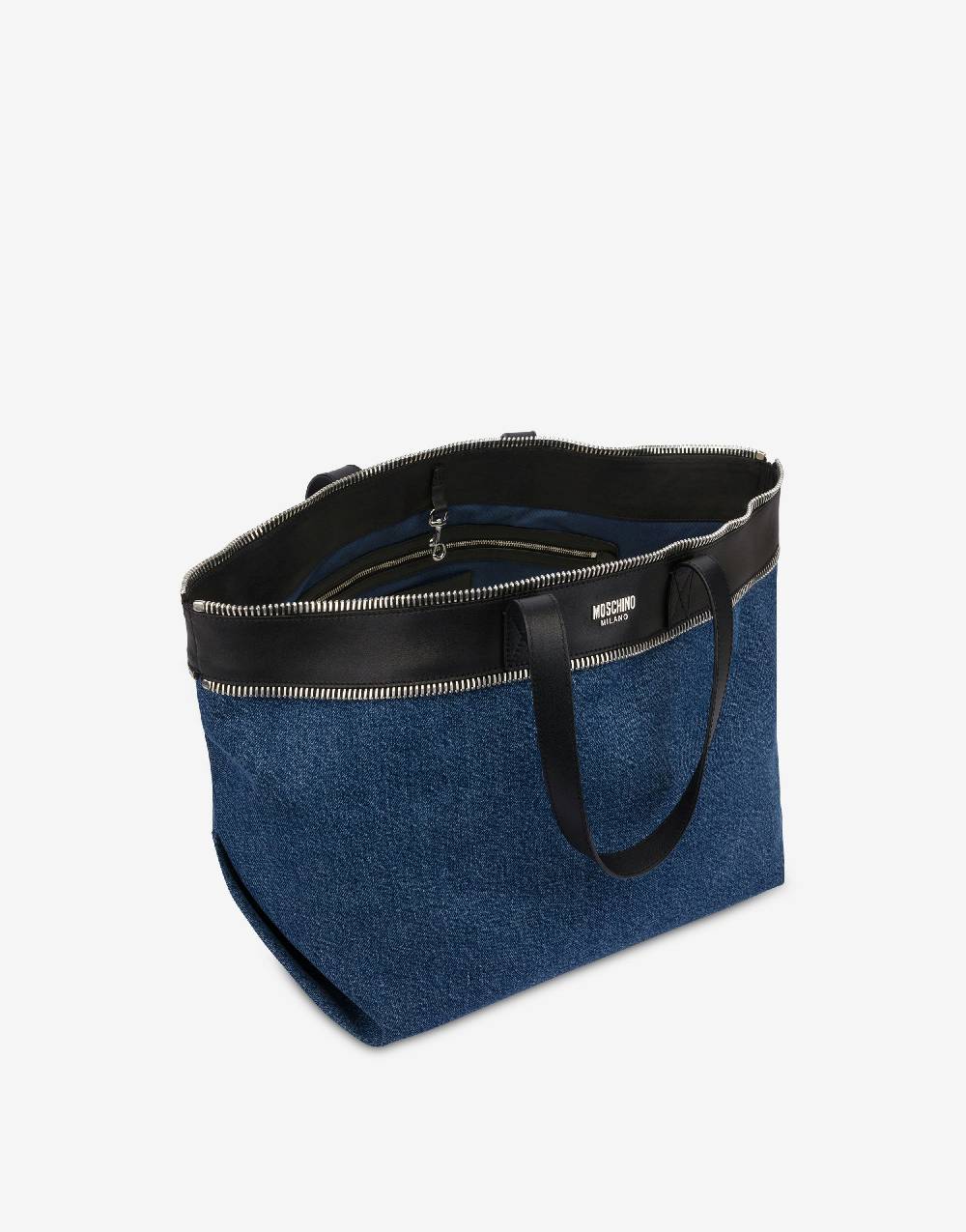 Love Moschino Shopper in denim Moschino Rider In Vendita