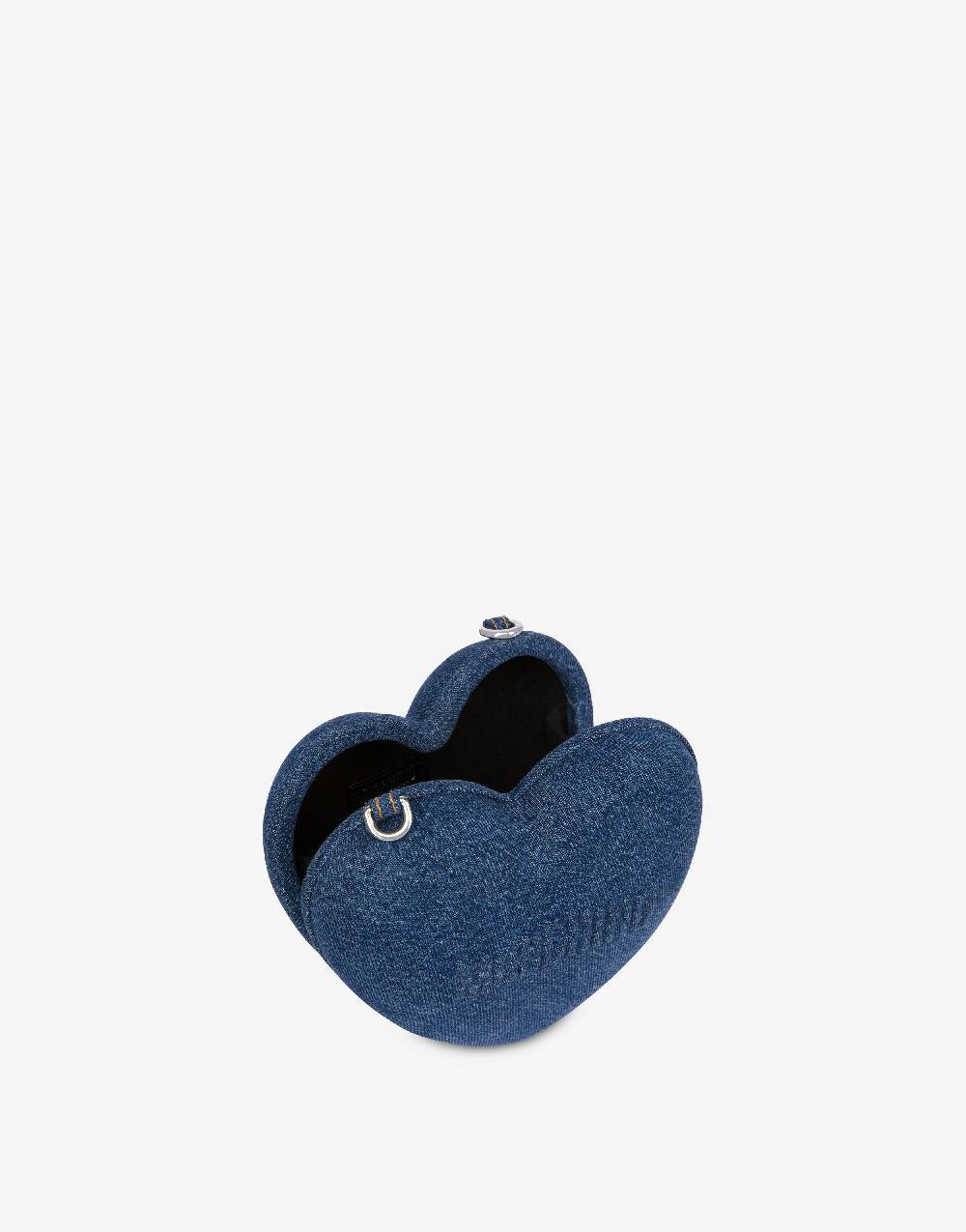 Love Moschino Moschino Heartbeat bag in denim con logo Saldi Di Fabbrica