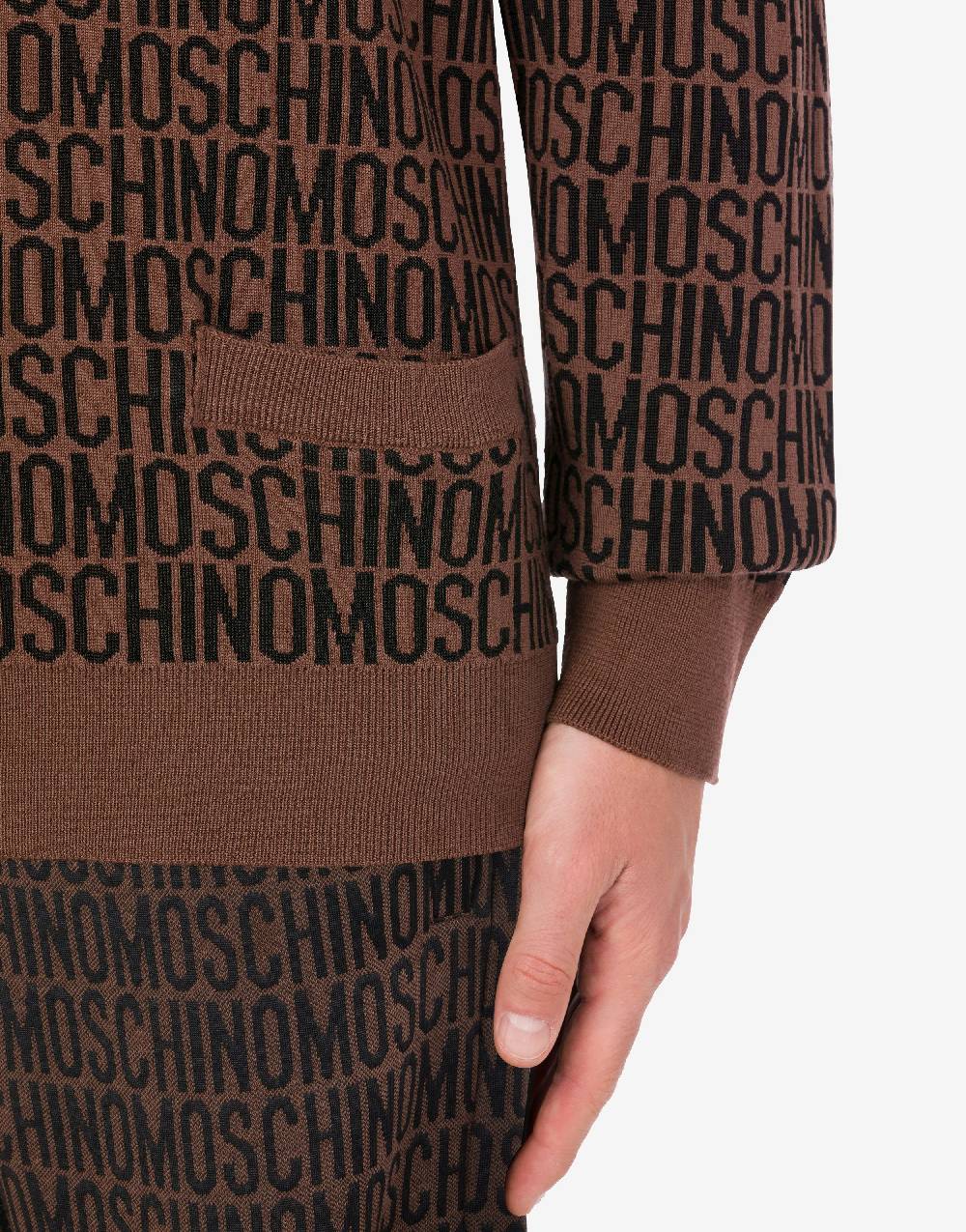 Love Moschino Cardigan in lana jacquard Allover Logo Negozi Online