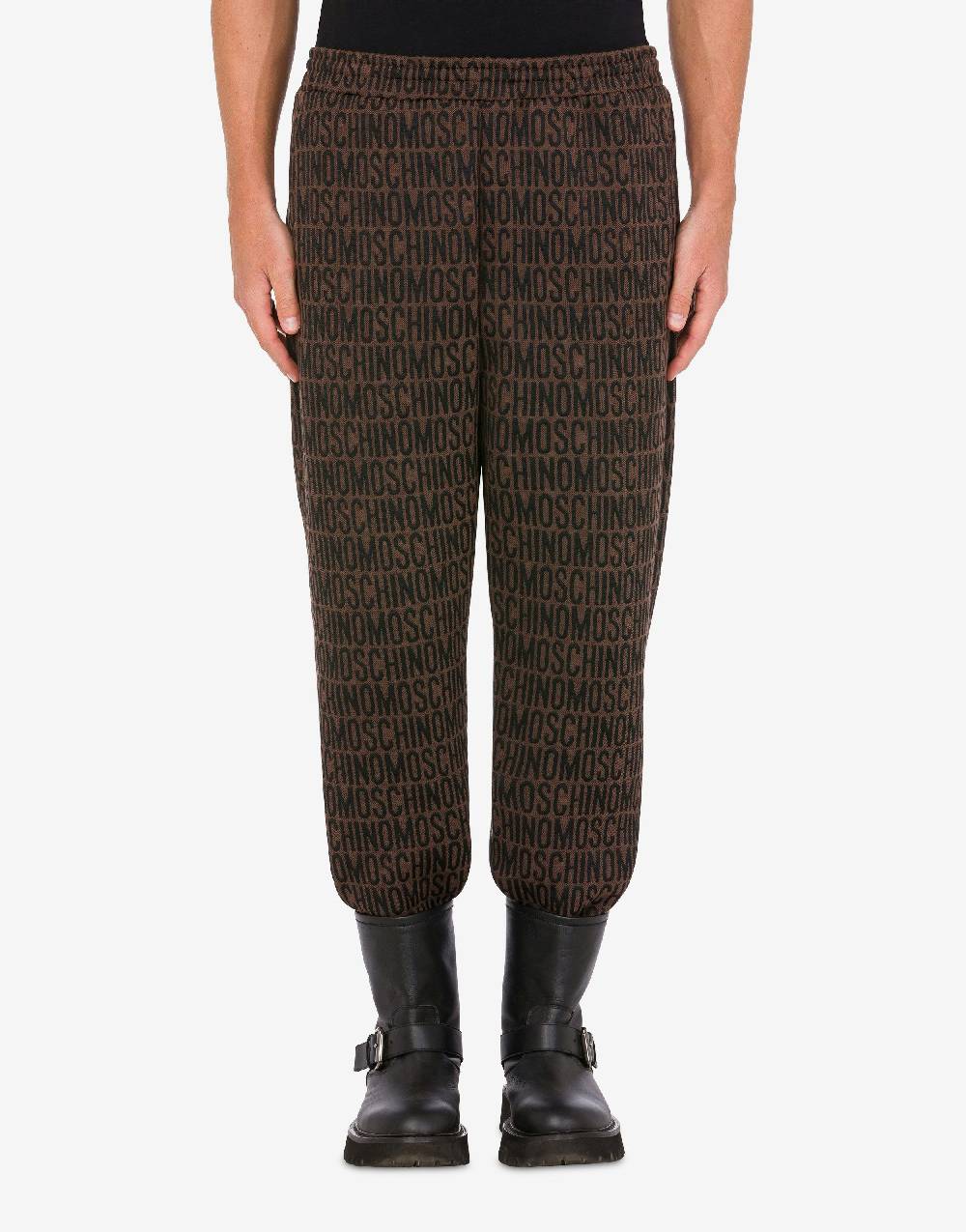 Love Moschino Jogging in felpa jacquard Allover Logo Consegna Veloce