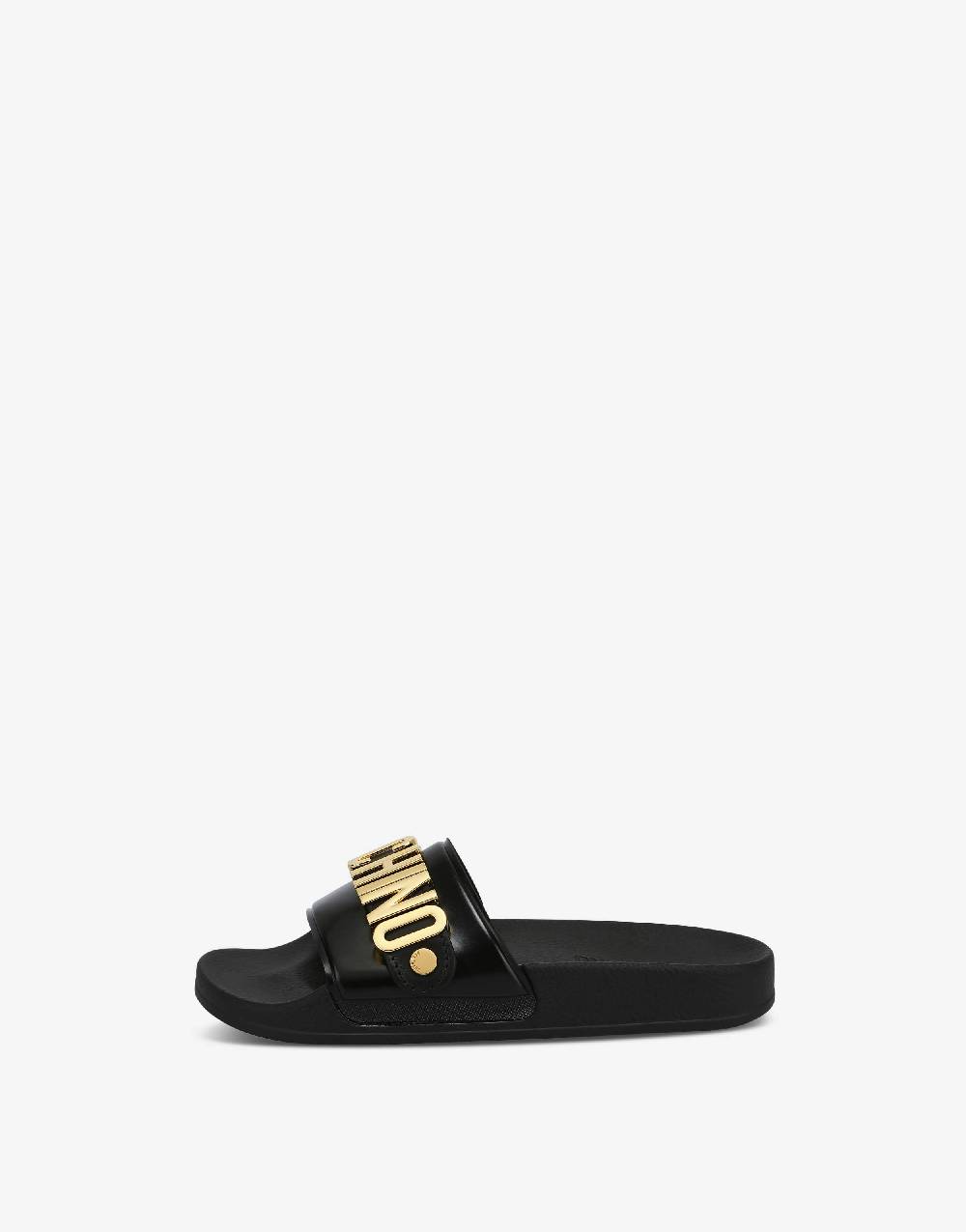 Love Moschino Slide sandal in PVC con logo Lettering Sottocosto