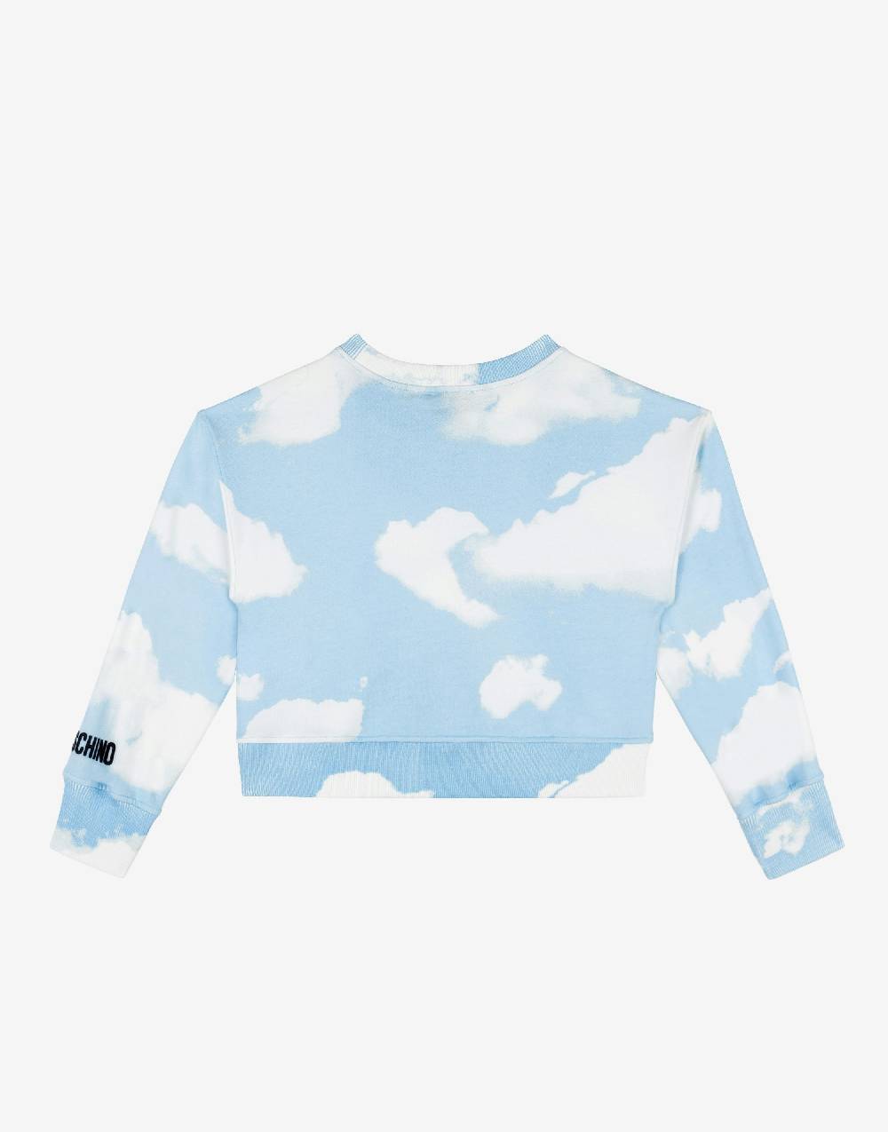 Love Moschino Felpa in cotone Allover Clouds Vendita Calda