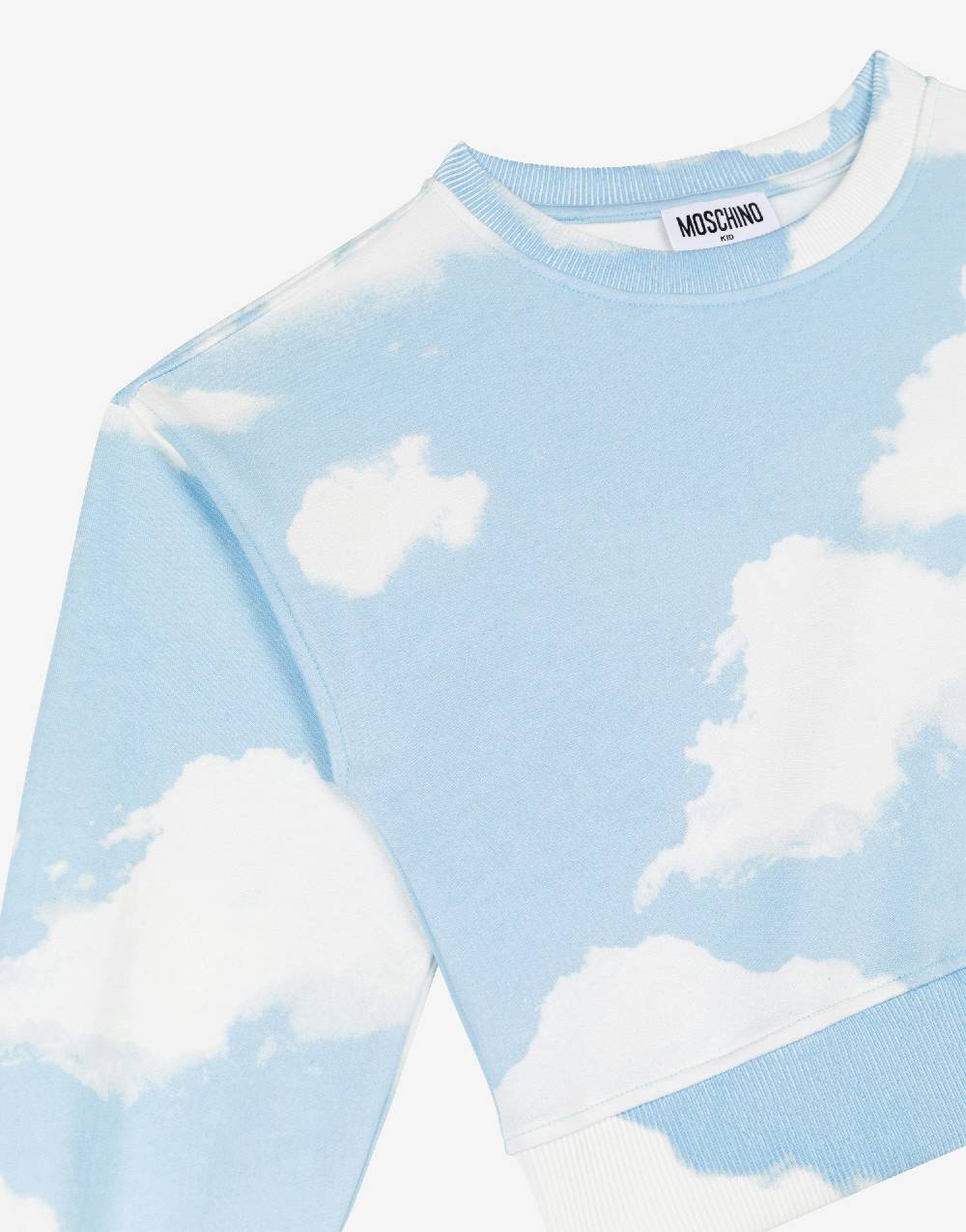 Love Moschino Felpa in cotone Allover Clouds Vendita Calda
