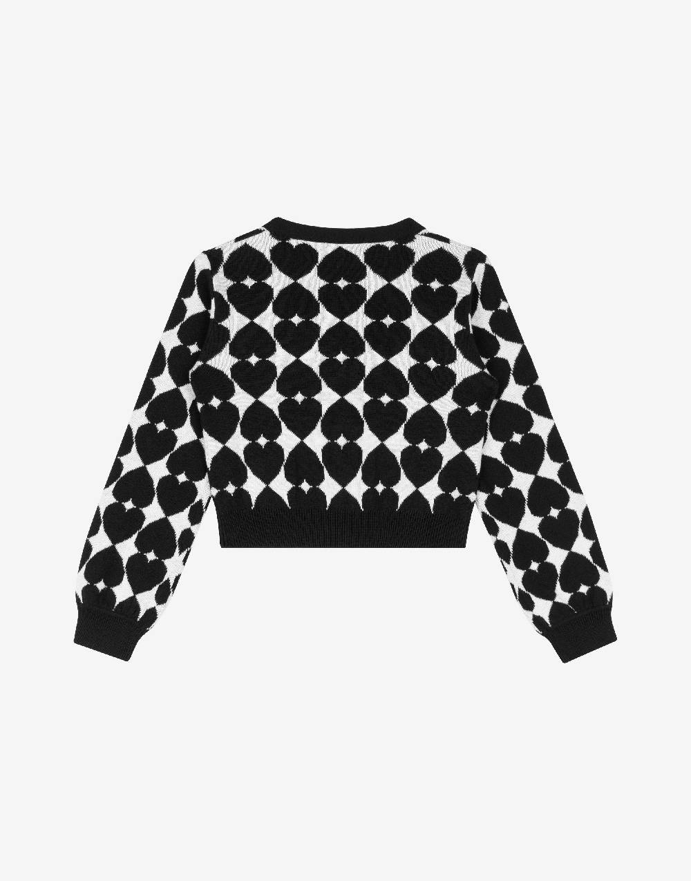 Love Moschino Cardigan in misto lana e cotone Jacquard Hearts Italia