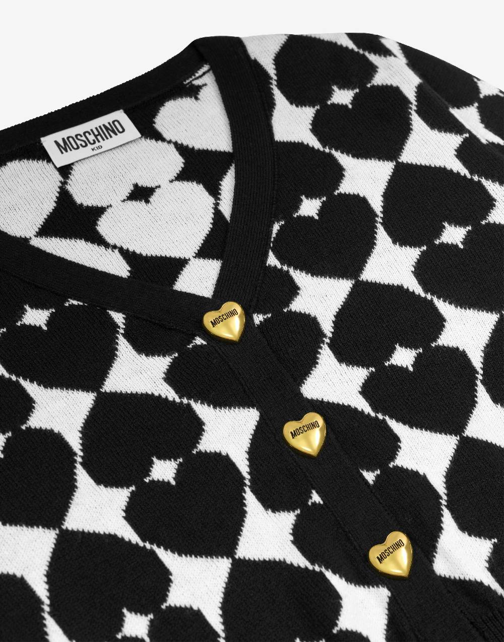 Love Moschino Cardigan in misto lana e cotone Jacquard Hearts Italia
