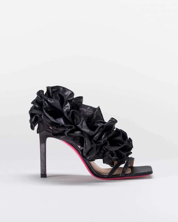 LUCIANO PADOVAN ROUCHE LINE SANDALO EMILY TESSUTO LUREX NERO Italia