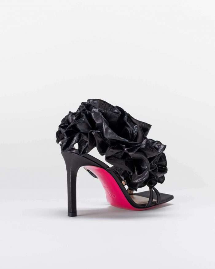 LUCIANO PADOVAN ROUCHE LINE SANDALO EMILY TESSUTO LUREX NERO Italia