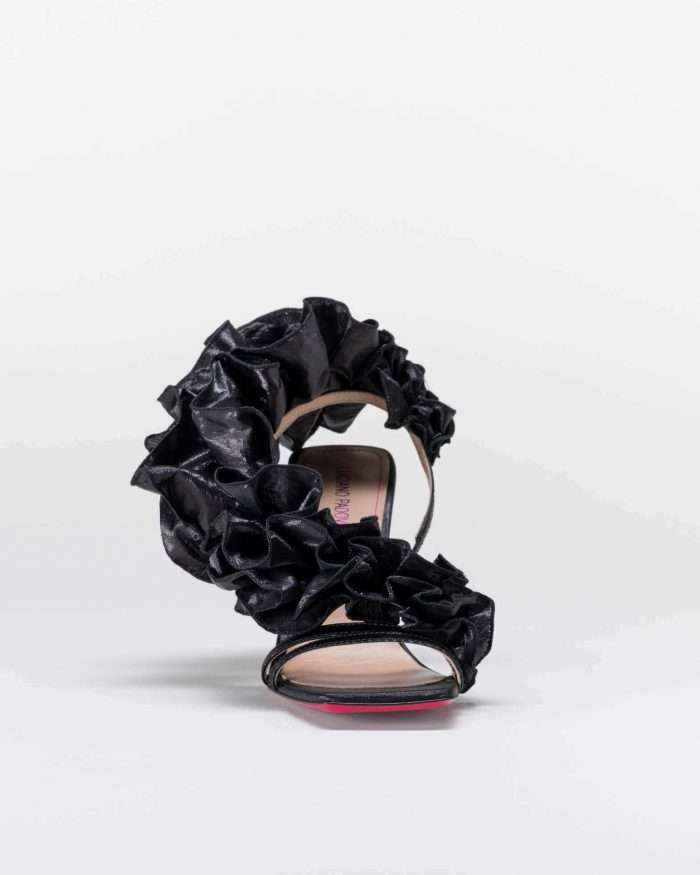 LUCIANO PADOVAN ROUCHE LINE SANDALO EMILY TESSUTO LUREX NERO Italia