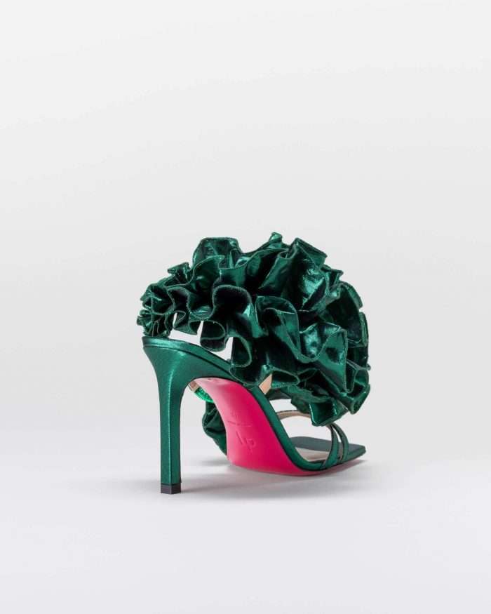 LUCIANO PADOVAN SANDALO EMILY TESSUTO LUREX VERDE 2025