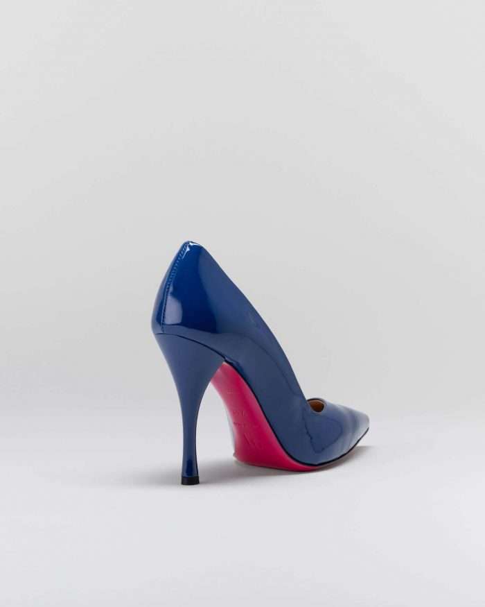 LUCIANO PADOVAN SIMPLE LINE Décolleté Robin PELLE VERNICIATA BLU Qualità