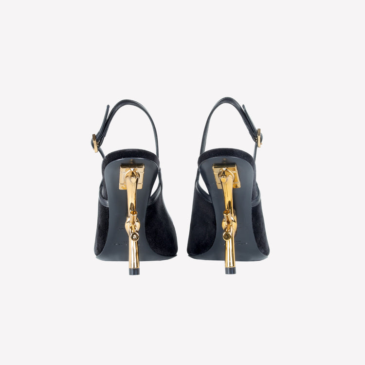 Roberto Festa SLINGBACK IN VELLUTO CON TACCO SCULTURA LOGO SANDY Vendite Flash