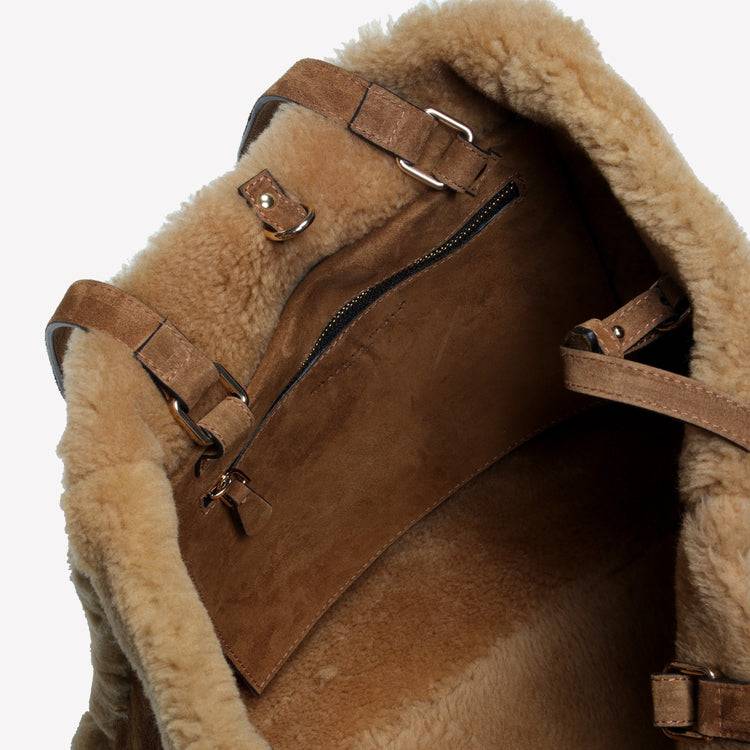Roberto Festa BORSA SHOPPING IN CAMOSCIO LIGHT BRUCIATO CON RIPORTI IN MONTONE MIELE RAISSA Convenienza