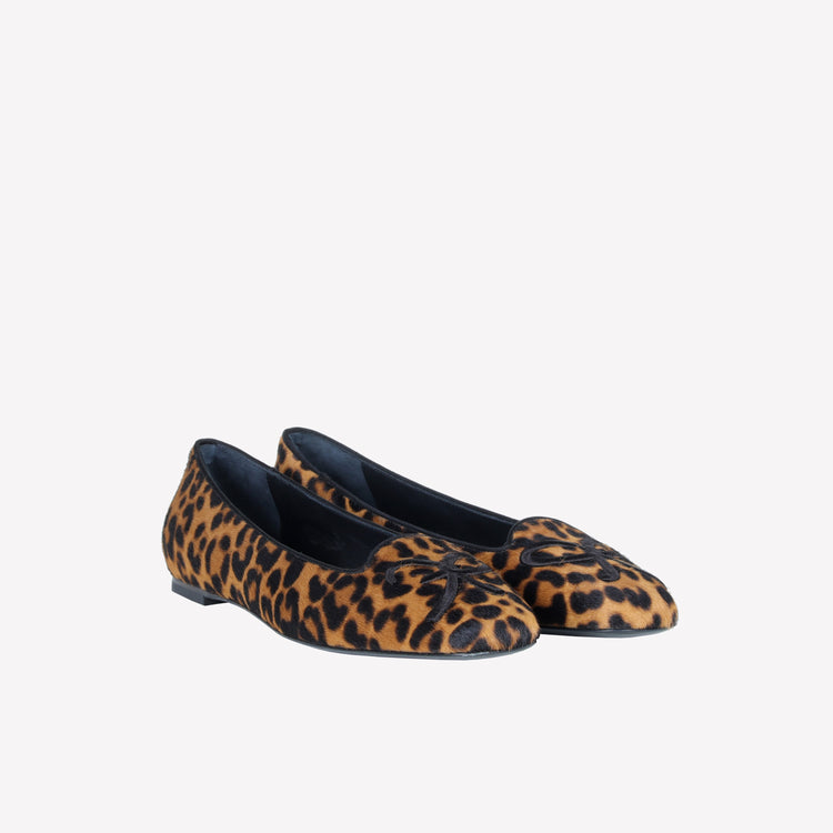 Roberto Festa BALLERINA IN PELLE DI VITELLO CON STAMPA LEOPARDATA CON RICAMO RF FELIX Economico