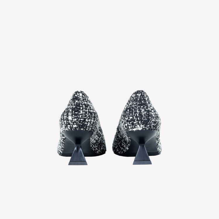 Roberto Festa DECOLLETE’ IN TESSUTO TWEED CON FIBBIA QUADRA CRISTALLI EVILLY In Vendita