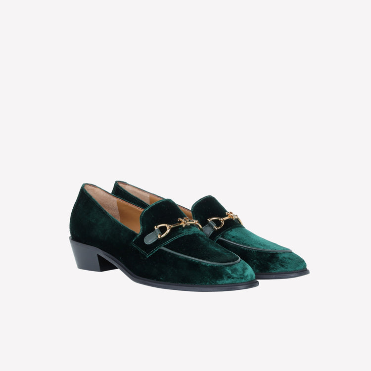 Roberto Festa MOCASSINO IN VELLUTO GREEN CON ACCESSORIO MORSETTO ORO AXEL Hotsell