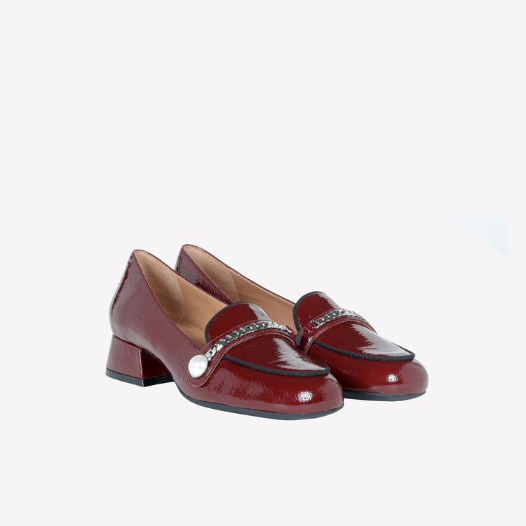 Roberto Festa MOCASSINO IN VERNICE BORDEAUX CON ACCESSORIO CATENA ARGENTO DODI I Più Venduti