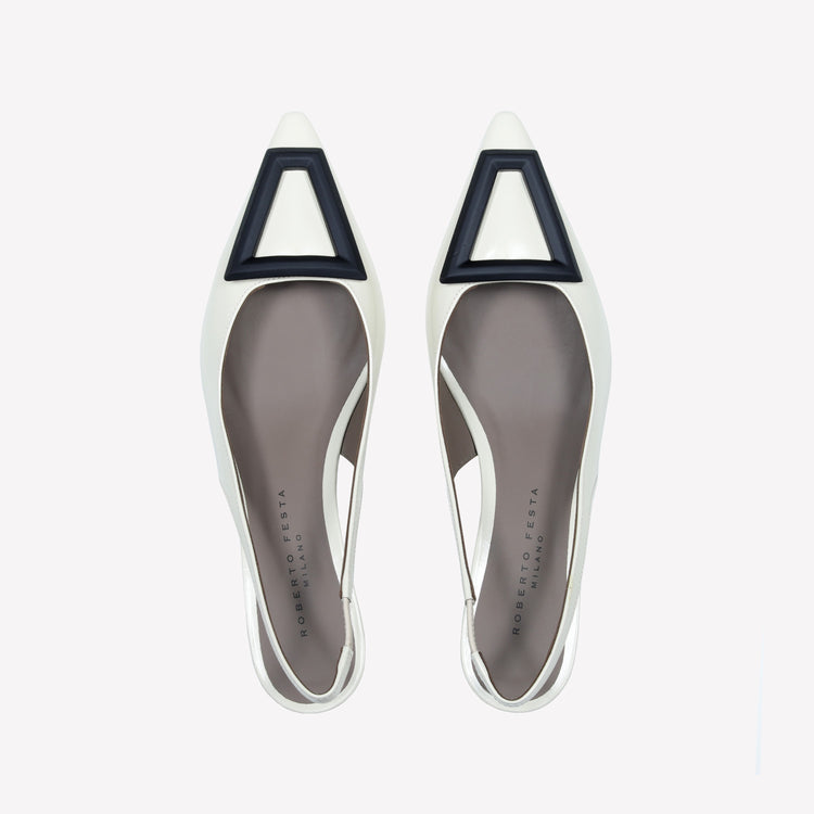 Roberto Festa SLINGBACK IN VITELLO SPAZZOLATO OFF WHITE CON FIBBIA GOMMATA DORIEN Negozio