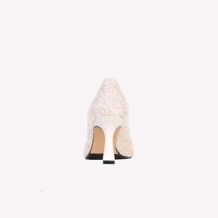 Roberto Festa DÉCOLLETÉ IN BOUCLÉ BIANCO CON ACCESSORIO STRASS LILLY Sottocosto