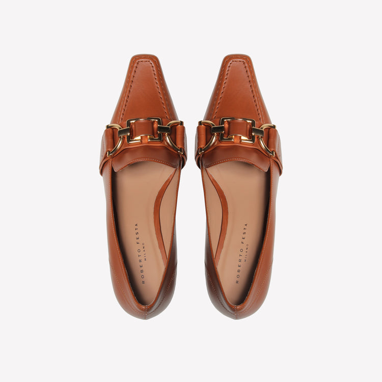 Roberto Festa MOCASSINO IN VITELLO COGNAC CON MORSETTO KESY Sconto