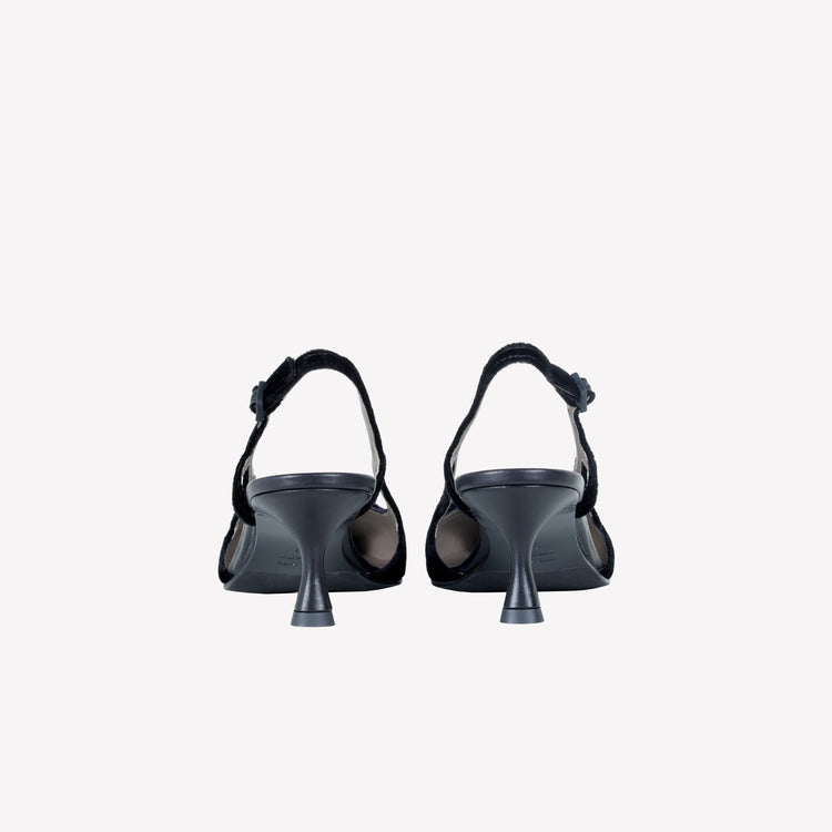 Roberto Festa SLINGBACK IN VELLUTO CON FIBBIA CRISTALLI BAGUETTE ATENA Vendite Flash