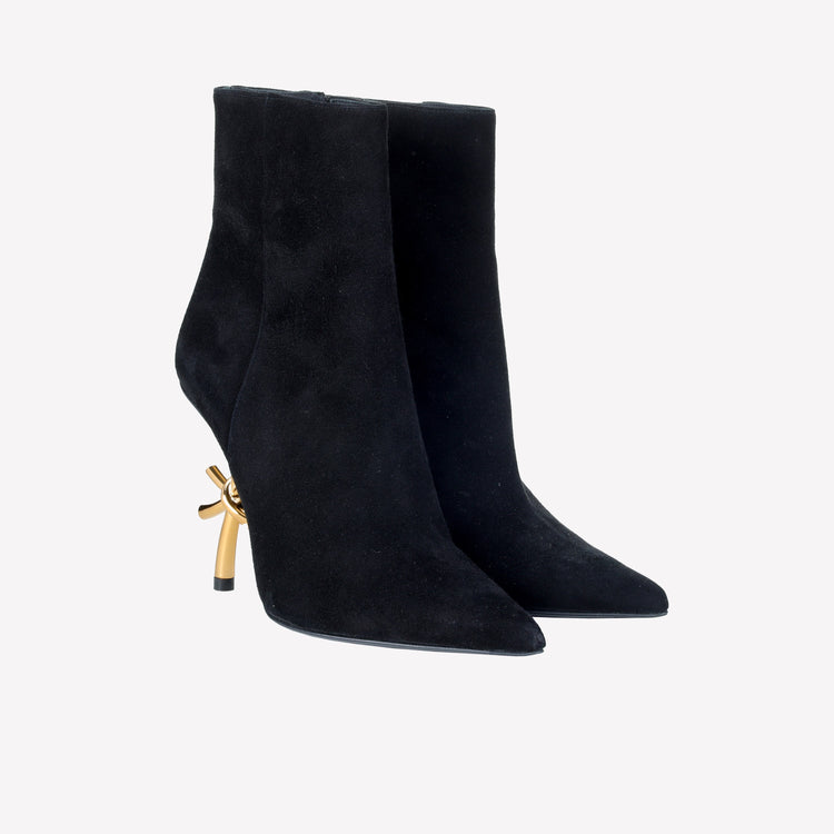 Roberto Festa ANKLE BOOT IN CAMOSCIO CON TACCO SCULTURA LOGO SCARLETT Negozio