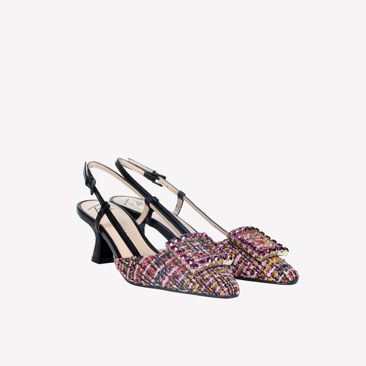 Roberto Festa slingback in pave multicolor e accessorio strass stefy In Saldo