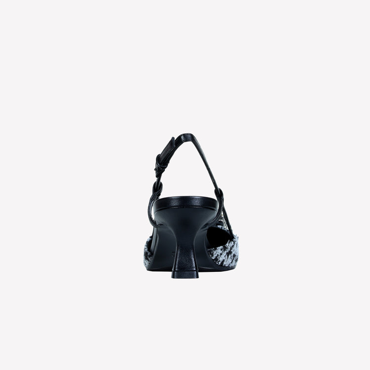 Roberto Festa slingback in poule nero e accessorio strass stefy Nuova