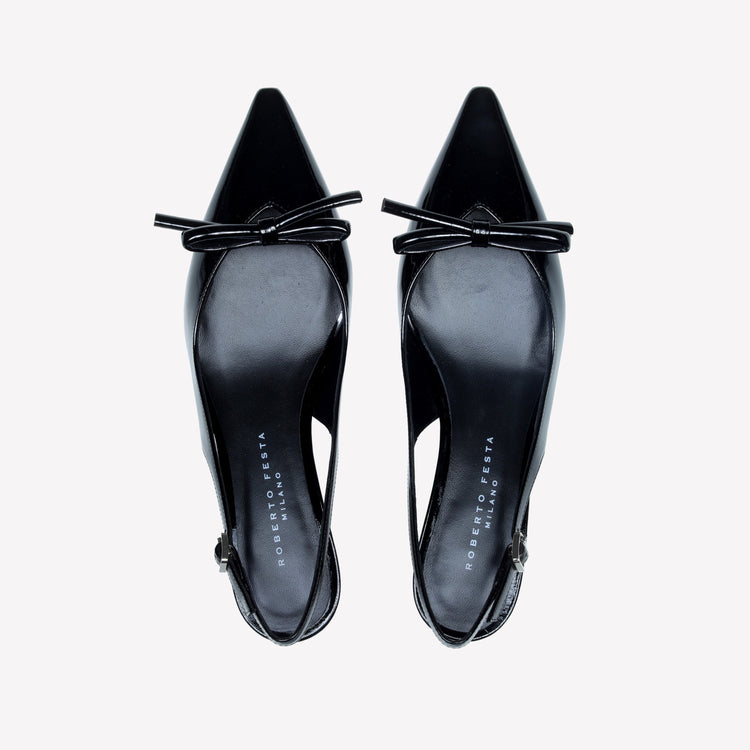 Roberto Festa SLINGBACK IN VERNICE NERA CON FIOCCHETTO SENYA I Più Venduti