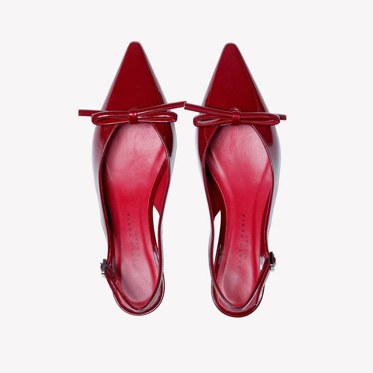 Roberto Festa SLINGBACK IN VERNICE ROSSA CON FIOCCHETTO SENYA Vendite Flash