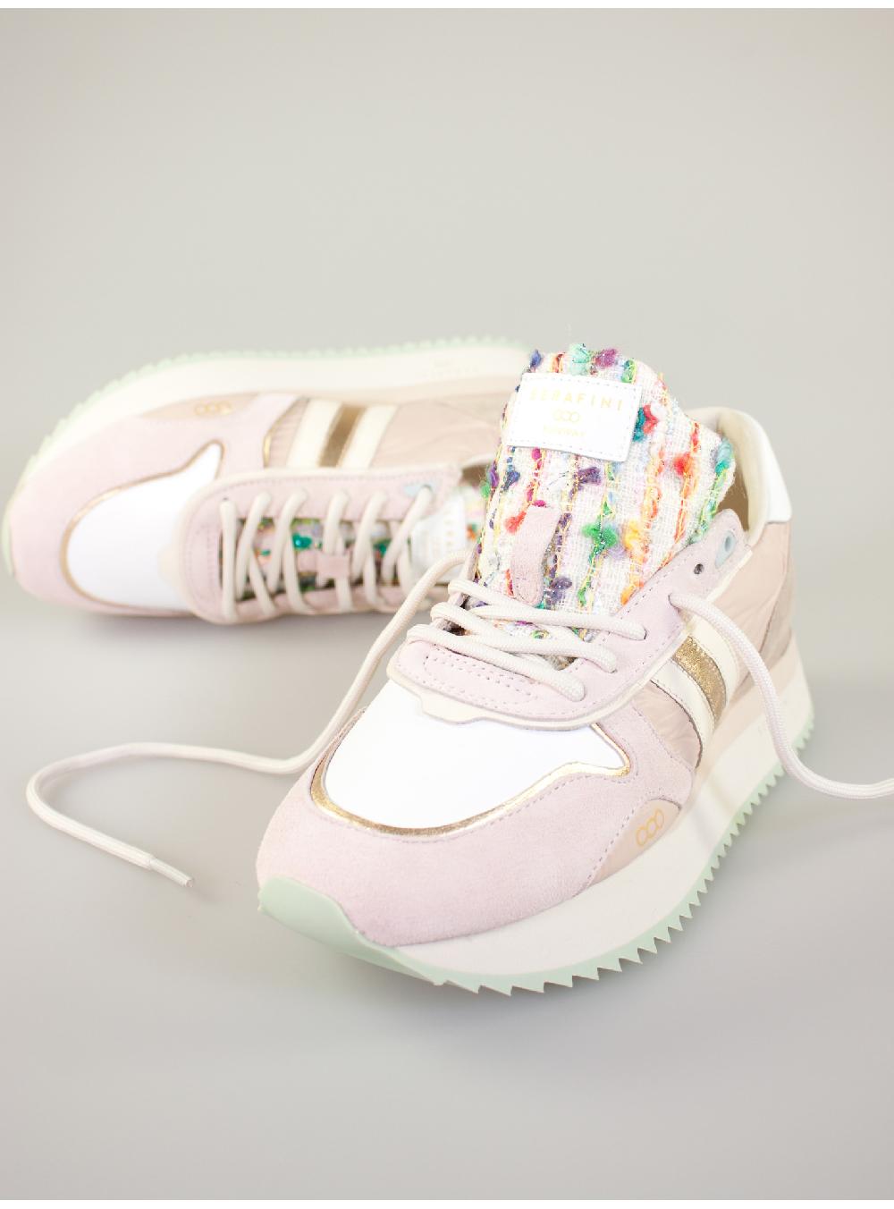 Serafini sneakers donna in pelle pelle laminata scamosciato nylon tessuto Serafini Shop Limitato a 3 giorni