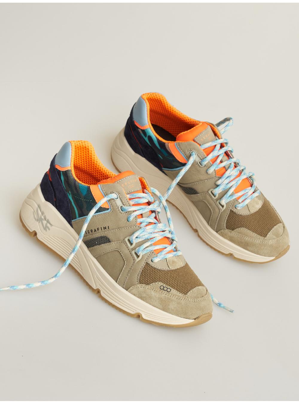 Serafini sneakers uomo in pelle scamosciato tessuto a rete nylon Serafini Shop Black Friday Prezzi