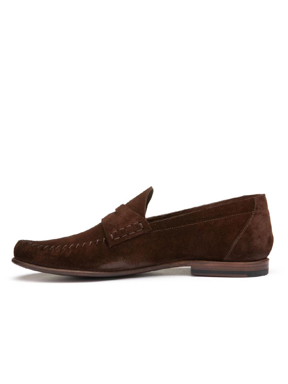 Silvano Sassetti Mocassini Penny in suede marrone In Saldo