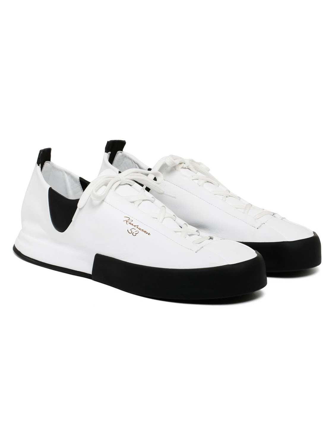 Silvano Sassetti Sneakers Acquarone bianche e nere Nuova