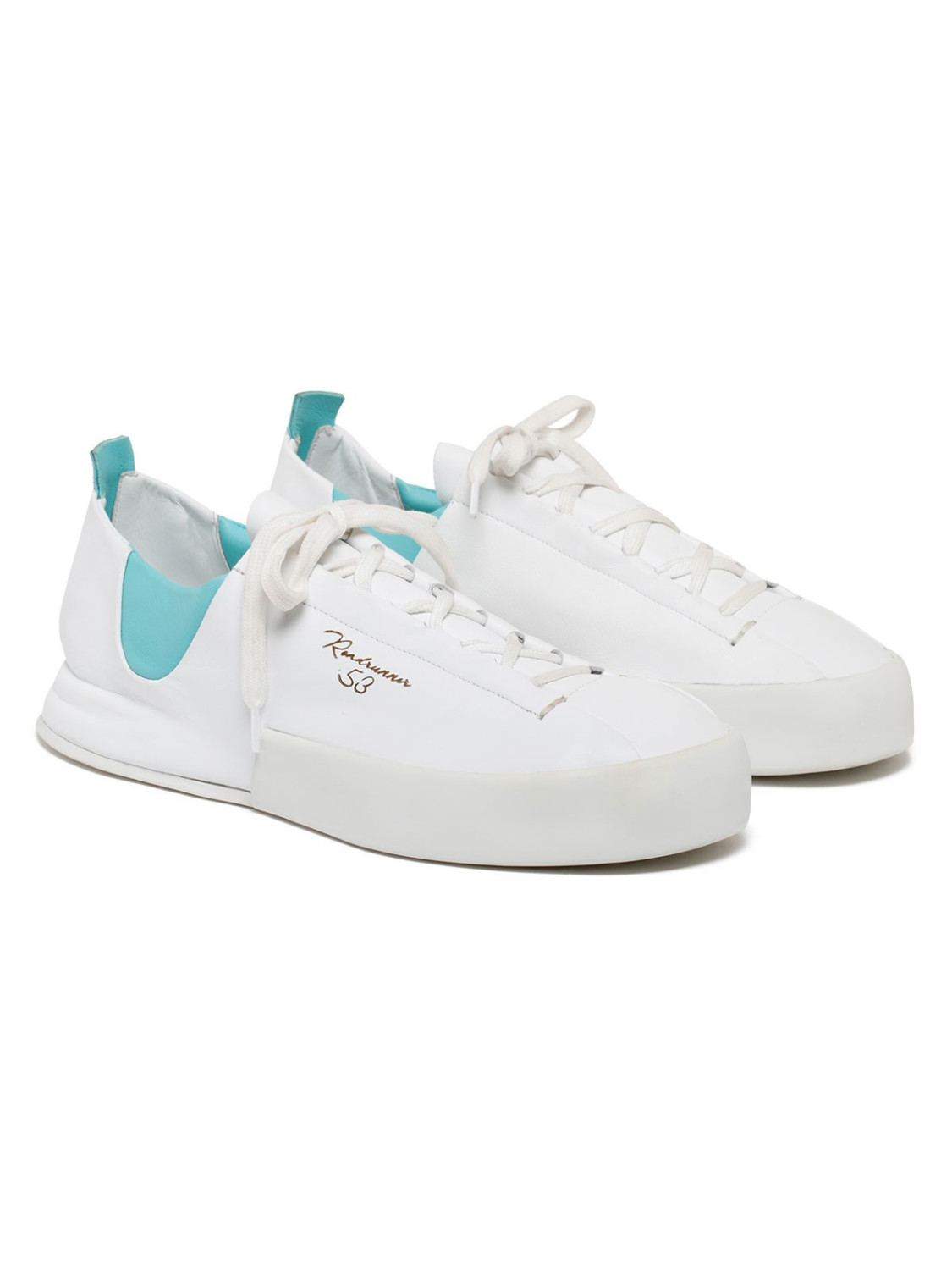 Silvano Sassetti Sneakers Jegher bianche e acquamarina 2025