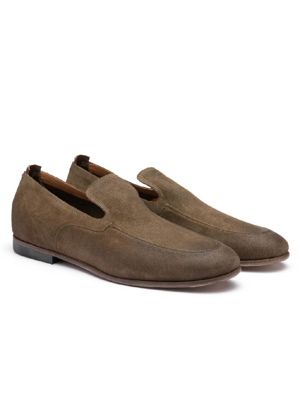 Silvano Sassetti Mocassini in suede color taupe In Linea